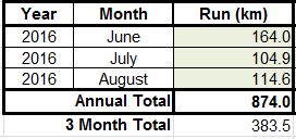 2016 Marathon prep summary