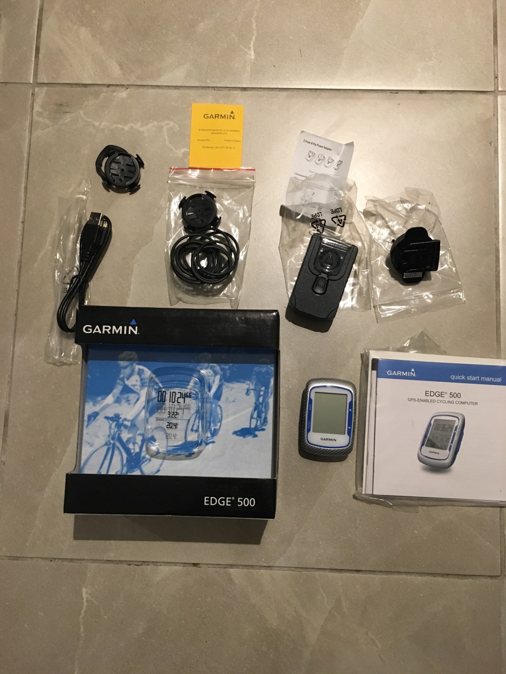 Garmin Edge 500 in the box